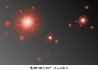 Isolated glow, red light effect, glare, explosion, radiance, line, solar flare, spark and stars Abstract design special effect element. Abstract red laser beam. Vector illustration.the lighting effect