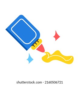 Icono de pegamento aislado Suministro escolar Diseño plano Ilustración vectorial