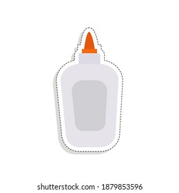 Herramienta de pegamento aislado de vuelta a la pegatina escolar- Vector