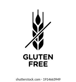 Isolated gluten free icon badge stamp for food packaging label. Allergen free.