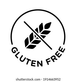 Isolated Gluten Free Icon Badge Stamp For Food Packaging Label. Allergen Free.