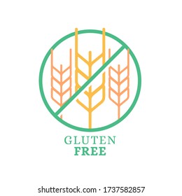 Isolated gluten free icon vector design. No wheat sign. Food allergy product dietary label flat symbol for apps and websites. Food package or dietetic product nutrition element.