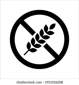 Isolated gluten free icon vector design on white background. color editable