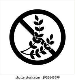 Isolated gluten free icon vector design on white background. color editable
