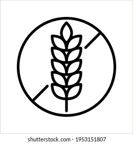 Isolated gluten free icon vector design on white background. color editable