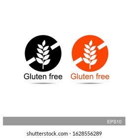 Isolated gluten free icons on white background. vector design