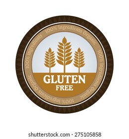 Isolated gluten free label with text. Vector illustration