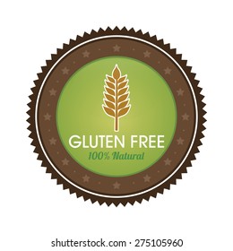 Isolated gluten free label with text. Vector illustration