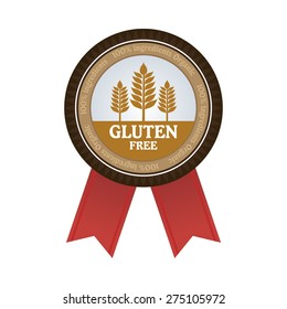Isolated gluten free label with text. Vector illustration