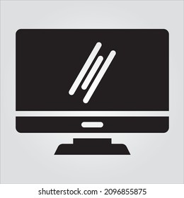 Isolated Glyph Computer Monitor Scalable Vector Graphic