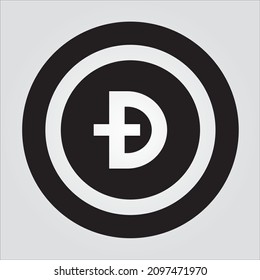Isolated Glyph Currency Dogecoin Scalable Vector Graphic