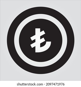 Isolated Glyph Currency Lira Scalable Vector Graphic