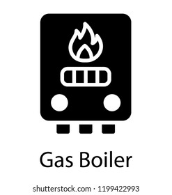 An isolated glyph icon vector denoting gas boiler 
