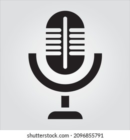 Isolated Glyph Microphone Scalable Vector Graphic
