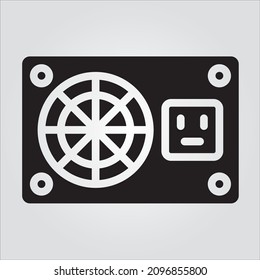 Isolated Glyph Power Supply Unit Scalable Vector Graphic