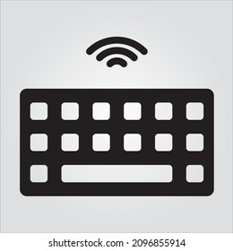 Isolated Glyph Wireless Keyboard Scalable Vector Graphic
