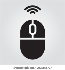 Isolated Glyph Wireless Mouse Scalable Vector Graphic