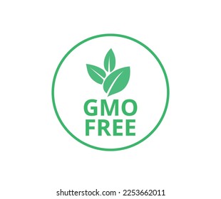 Isolated GMO Free symbol in green color. Concept of packaging and regulations.
