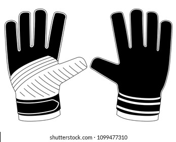 Isolated goalkeeper gloves icon