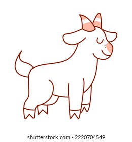 Isolated goat draw baby vector illustration