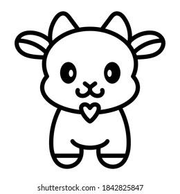 Isolated goat icon. Nativity characters icon - Vector