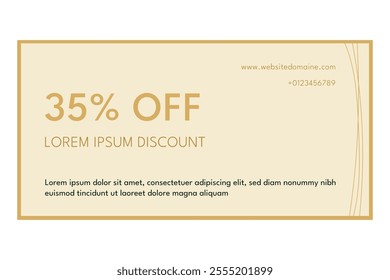 Isolated gold discount voucher template. Vector illustration