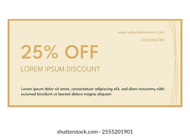 Isolated gold discount voucher template. Vector illustration