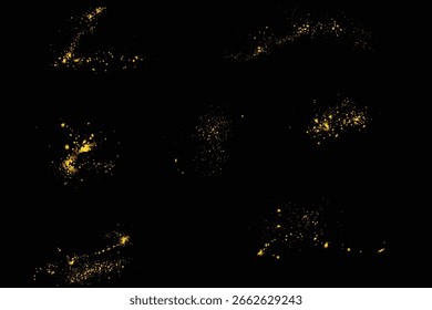Isolado ouro brilho grunge textura stardust ilustração fundo design conjunto