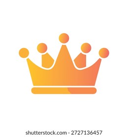 Uma coroa de gradiente de ouro isolado em branco, design plano simples, estilo minimalista. Simboliza a realeza, a riqueza e a liderança.