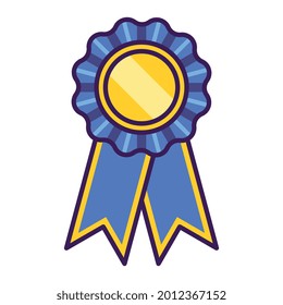 Isolated gold medal icon First place Vector illustration
