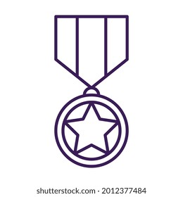 Isolated gold medal icon First place Vector illustration