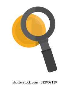 Isolated gold medal and lupe design