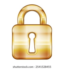 Icono de Vector de candado de oro aislado