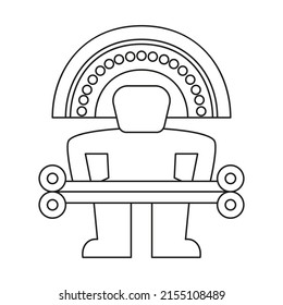 Einzige Goldskulptur Präkolumbianische Vektorgrafik