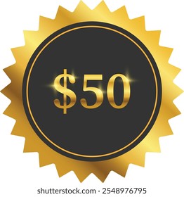 Isolated gold shining circles with sharp edges and value