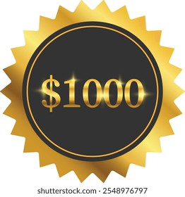 Isolated gold shining circles with sharp edges and value