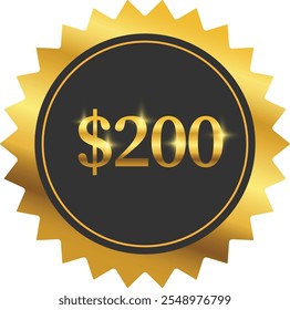 Isolated gold shining circles with sharp edges and value