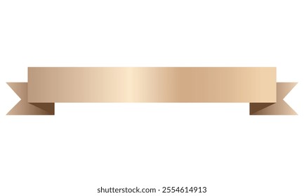 Isolated gold shining ribbon blank template. Luxury ribbon. Vector illustration