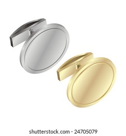 Isolated Gold And Silver Cuff Links