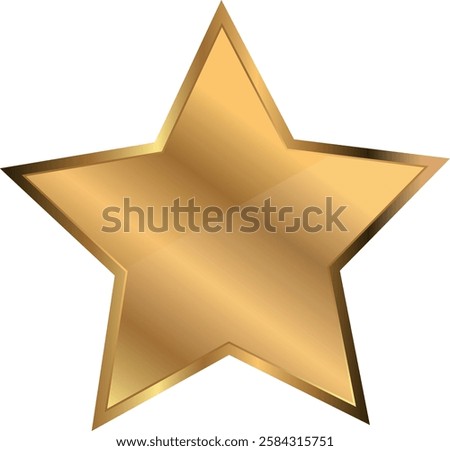 Isolated gold star. Vector illustration