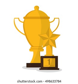 Isolated gold trophy cup design