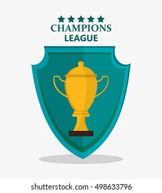 Isolated gold trophy cup design