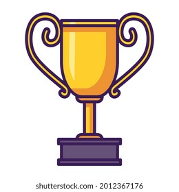 Trofeo del ganador del icono del trofeo de oro aislado Isolación Ilustración del vector Ilustración del vector