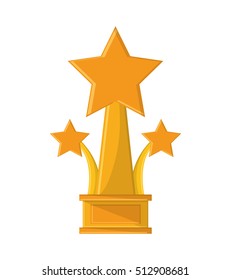 Isolated gold trophy with star design