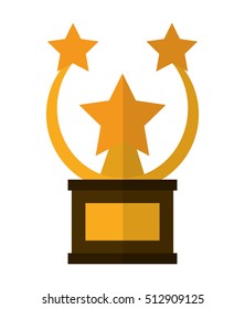 Isolated gold trophy with star design