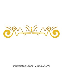 Isolated golden border arabesque frame Vector
