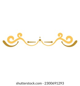 Isolated golden border arabesque frame Vector
