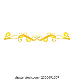 Marco arabesco de borde dorado aislado Vector