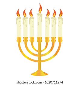 Isolated golden candlestick