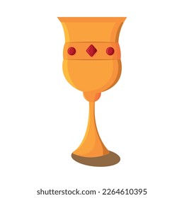 Isolated golden chalice icon flat design Vector